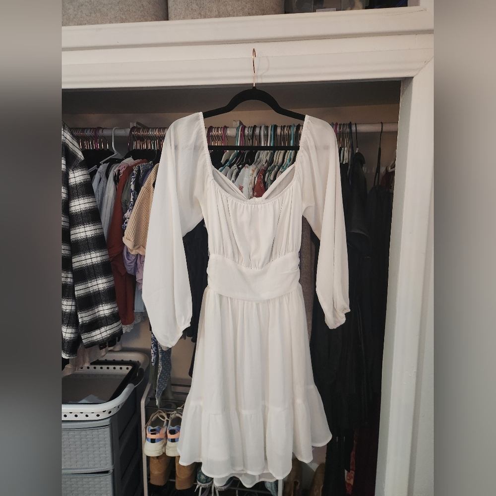 Amazon White Long Sleeve Women's Dress